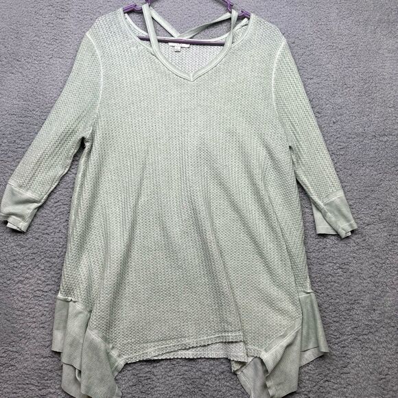 Umgee waffle knit tunic with hankie hem sx large - Picture 1 of 6